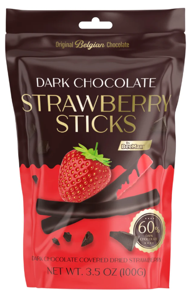 BeeMax Dark Chocolate Strawberry Sticks 3.5oz 12ct